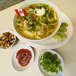 Gabby's Peruvian Restaurant & Catering - Caldo de Gallina is a Peruvian chicken noodle soup made with  hen meat.