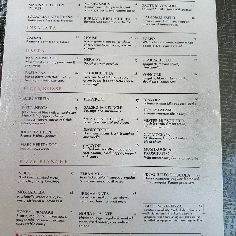 La Sorrentina - Dinner menu - Pizza Near Me - Vancouver, Washington
