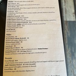 Four Boars European Kitchen - Menu