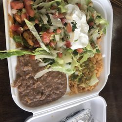 Albertos Taqueria - Lunch was delicious. Very affordable & authentic. chicken fajita & shredded chicken lunch combo plus a side of beans and rice- YUM.