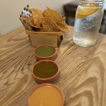 Zona Rosa - As it's our first time they gave us this on the house, dips are excellent! - Mexican Near Me - San Jose, California