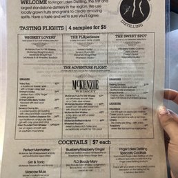 Drinks menu