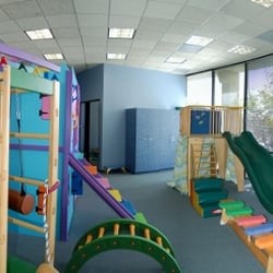 Kids in Motion Pediatric Therapy - Fun Zone #2- 2 playlofts, slide, climbing apparatus with balance beam, rock walls, suspension equipment, obstacle courses.