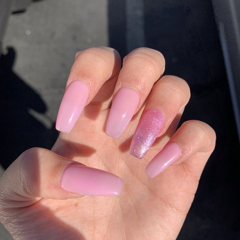 Stone Nails - pink coffin nails - Nail Salons Near Me - Sacramento, California Stone Nails - pink coffin nails - Nail Salons Near Me - Sacramento, California