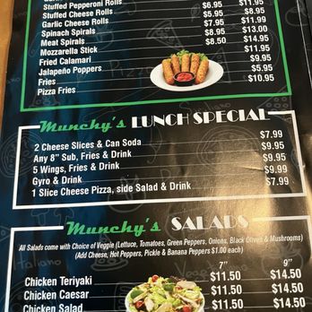 Munchy’s Pizza & Wings - Menu showing lunch specials - Pizza Near Me - Deerfield Beach, Florida Munchy’s Pizza & Wings - Menu showing lunch specials - Pizza Near Me - Deerfield Beach, Florida