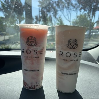Rose Tea Lounge - Elk Grove - Strawberry Cloud Ice Blended (left) Peach Cloud Ice Blended (right) - Bubble Tea Near Me - Elk Grove, California Rose Tea Lounge - Elk Grove - Strawberry Cloud Ice Blended (left) Peach Cloud Ice Blended (right) - Bubble Tea Near Me - Elk Grove, California