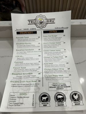Menu photo 5 Tru Bru Coffee Irvine, CA