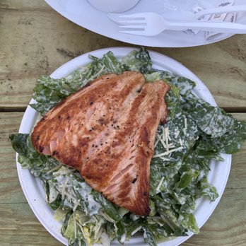 Sesuit Harbor Cafe - Salmon views about $22 - Seafood Near Me - Dennis, Massachusetts
