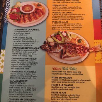 Jorge's El Tapatio - Seafood Menu Page - Mexican Near Me - Tracy, California Jorge's El Tapatio - Seafood Menu Page - Mexican Near Me - Tracy, California