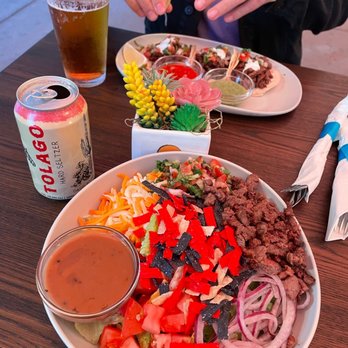 The Lightbox Cafe - Tex Mex Salad with Carne Asada and balsamic dressing. Also carne asada tacos. - Cafes Near Me - San Francisco, California