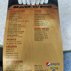 Beaver-Vu Bowl - Here's pictures of the menu for anyone who needs it and it's both sides