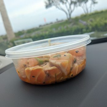 Bear Flag Fish - This is 1/2 lb. of poke salmon... Really? Without weighing it, and not putting a sticker on the container. - Seafood Markets Near Me - Newport Beach, California Bear Flag Fish - This is 1/2 lb. of poke salmon... Really? Without weighing it, and not putting a sticker on the container. - Seafood Markets Near Me - Newport Beach, California