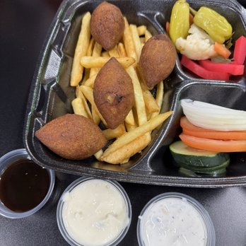 Olive Kabab and Gyro - Beef Kibbeh, unique pomegranate sauce! - Mediterranean Near Me - Fort Worth, Texas