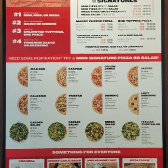 MOD Pizza - Menu (Sept 2025) - Pizza Near Me - Tigard, Oregon