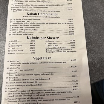 Yas Restaurant - Menu - Persian/Iranian Near Me - San Jose, California Yas Restaurant - Menu - Persian/Iranian Near Me - San Jose, California