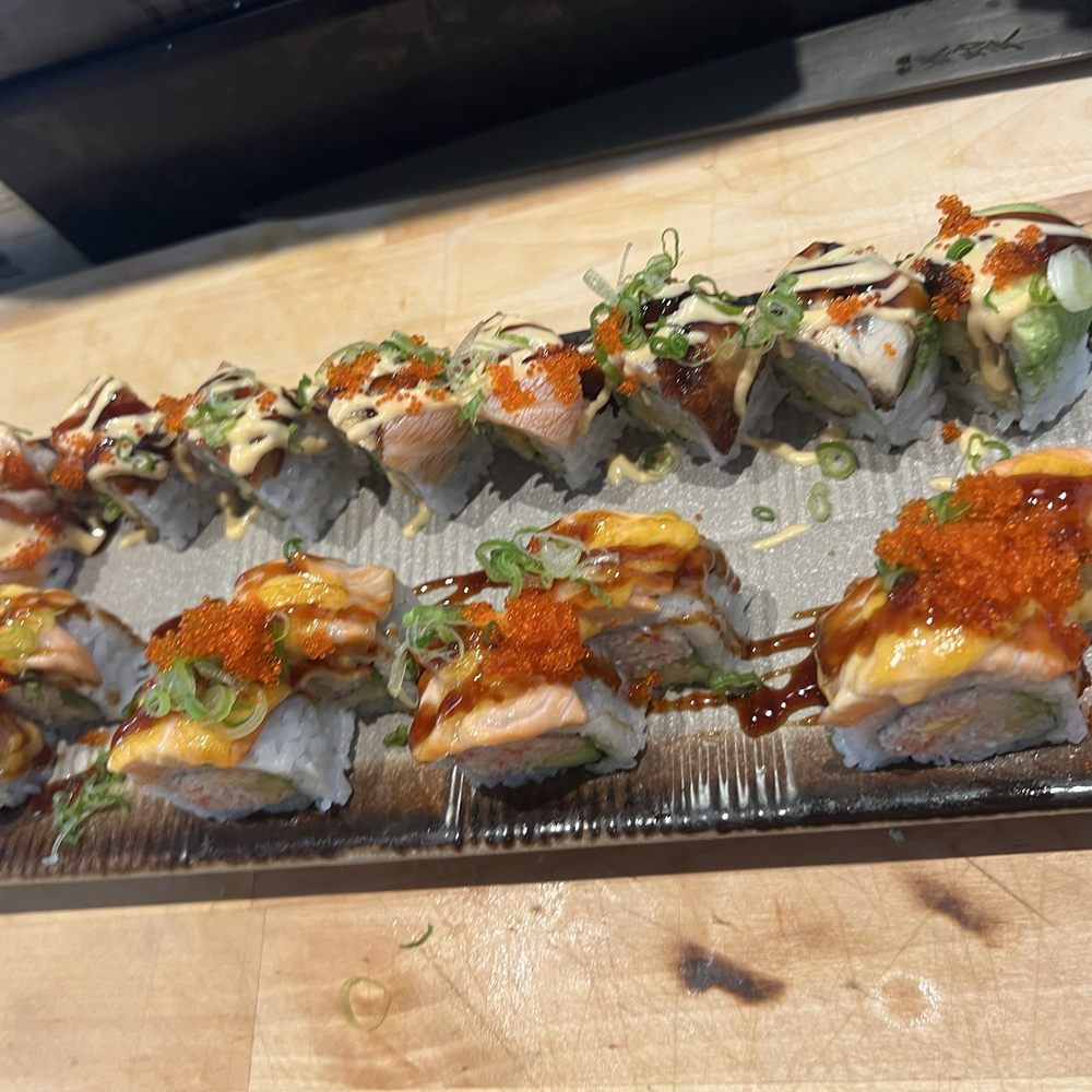 Spiral Flame - Rainbow dragon roll and lion king - Japanese Near Me - San Bruno, California Spiral Flame - Rainbow dragon roll and lion king - Japanese Near Me - San Bruno, California