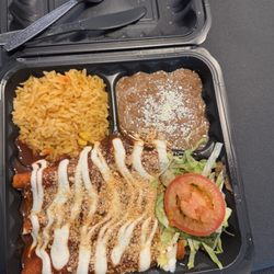 La Real Taqueria - Enchiladas with rice and beans