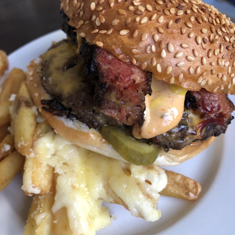 Bread Meats Bread - Pastrami burger with Russian dressing and Parmesan fries. - Burgers Near Me - Edinburgh, EDH Bread Meats Bread - Pastrami burger with Russian dressing and Parmesan fries. - Burgers Near Me - Edinburgh, EDH