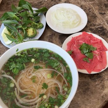 Pho Tan - Pho with rare steak on the side - Vietnamese Near Me - Poway, California
