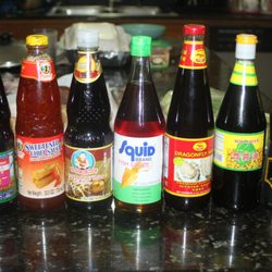 Cambodian Oriental Store - All of the sauces I picked up @ the Cambodian Oriental Store! Great selection!