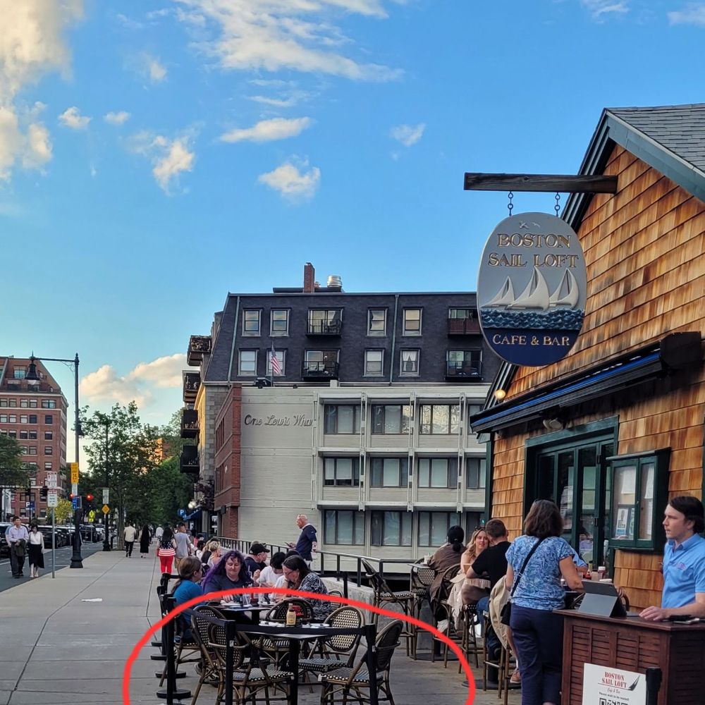 Boston Sail Loft - Where we requested to sit. Literally on the sidewalk. - Bars Near Me - Boston, Massachusetts Boston Sail Loft - Where we requested to sit. Literally on the sidewalk. - Bars Near Me - Boston, Massachusetts