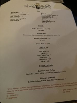 Menu photo 1 Samuel Beckett's Irish Gastro Pub Arlington, VA Menu photo 1 Samuel Beckett's Irish Gastro Pub Arlington, VA