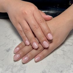 Builder gel with one coat of bubble bath