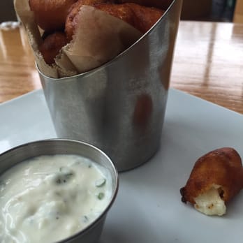 Graze - This garlic ranch sauce reminds me of an aioli. It was sooo good! Cheese curds filled me up before I could even attack my meal.. - New American Near Me - Madison, Wisconsin
