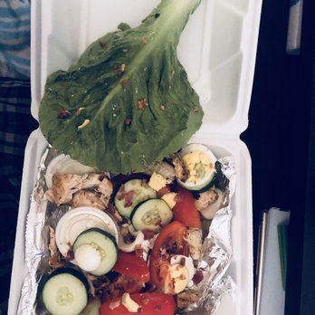 Islands Pizza - This was a Cobb salad I ordered. It was literally a piece of lettuce underneath a bunch of stuff just thrown together. Sad. - Pizza Near Me - Tampa, Florida