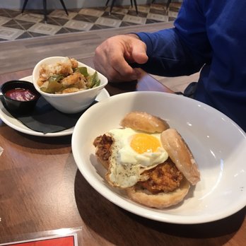 The Porch - Nashville Hot Chicken Sandwich with Glazed Donut Bun - Bars Near Me - Gilbert, Arizona