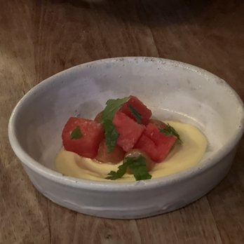 Fairchild - Watermelon, mint, apple, saffron yogurt appetizer - Seafood Near Me - Madison, Wisconsin