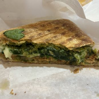 Harvest Moon Deli - Caprese sandwich with spinach instead of tomato with tempeh - Sandwiches Near Me - Newport, Maine Harvest Moon Deli - Caprese sandwich with spinach instead of tomato with tempeh - Sandwiches Near Me - Newport, Maine
