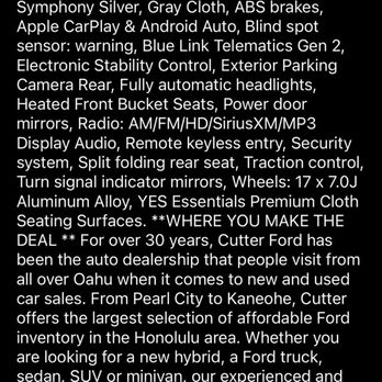 Cutter Ford - Auto Parts & Supplies Near Me - Aiea, Hawaii Cutter Ford - Auto Parts & Supplies Near Me - Aiea, Hawaii