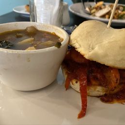 Lunch combo: Cup of Portuguese soup and 1/2 Chourico sandwich Lunch combo: Cup of Portuguese soup and 1/2 Chourico sandwich