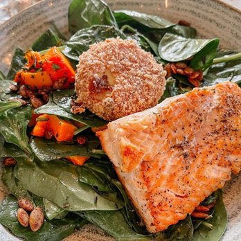 Terrain Cafe - Beet & Burrata Salad with added salmon - Breakfast & Brunch Near Me - Bethesda, Maryland