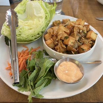 Moxies Victoria Restaurant - Vegan Tofu Cashew Lettuce Wraps. - Canadian (New) Near Me - Victoria, British Columbia