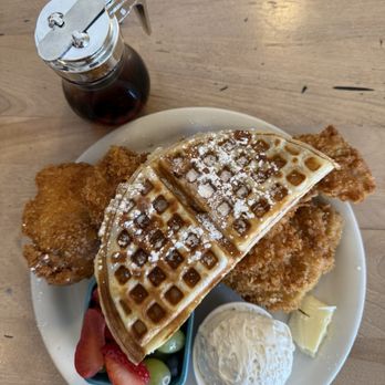 Genki Kitchen - My katsu chicken and waffles plate runneth over - Japanese Near Me - Sacramento, California