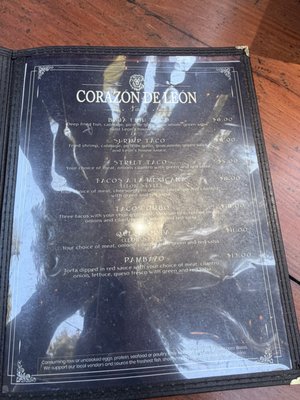 Menu photo 1 Corazon De Leon Ben Lomond, CA