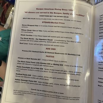 The Martin Hotel - menu - Basque Near Me - Winnemucca, Nevada The Martin Hotel - menu - Basque Near Me - Winnemucca, Nevada