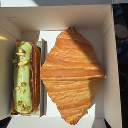 Pistachio Eclair & Butter Croissant