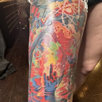 NeverMore Galleries Tattoo Studio - Thigh piece (not quite finished), full color - Tattoo Near Me - Oak Grove, Kentucky NeverMore Galleries Tattoo Studio - Thigh piece (not quite finished), full color - Tattoo Near Me - Oak Grove, Kentucky