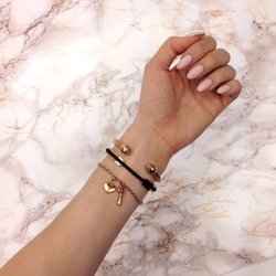 Joseph Nogucci - Key to My Heart Dolce Vita, Rose Gold Hair Elastic Bangle & Selene Goddess Bangle