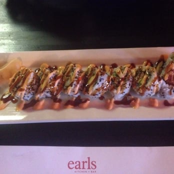 Earls Kitchen + Bar - Dynamite prawn rolls starter. - Canadian (New) Near Me - Jasper, Alberta Earls Kitchen + Bar - Dynamite prawn rolls starter. - Canadian (New) Near Me - Jasper, Alberta