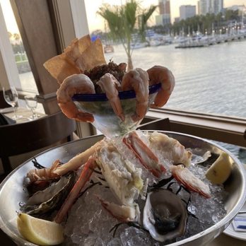 Queensview Steakhouse - Seafood Tower without Ahi Tuna due to allergies, replaced by extra shrimp. - Steakhouses Near Me - Long Beach, California