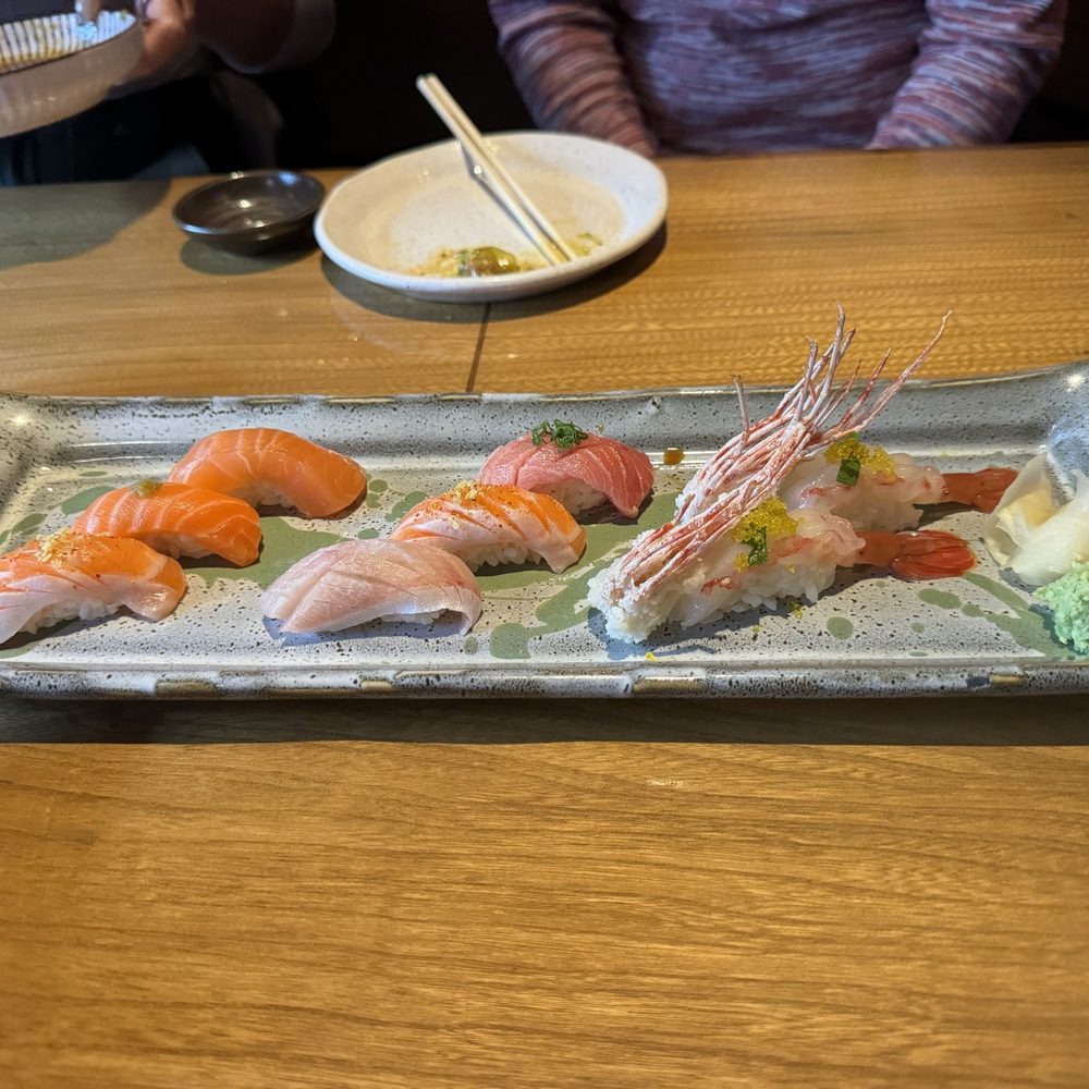 Ozumo - Left to right - salmon trio, belly trio, botan ebi - Sushi Bars Near Me - San Francisco, California Ozumo - Left to right - salmon trio, belly trio, botan ebi - Sushi Bars Near Me - San Francisco, California