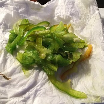 Biscossi's Pizza Time - These are all the peppers I had in a small bowl of salad and whatever the slimy thing was... made me feel sooooo sick - Pizza Near Me - Ballston Spa, New York