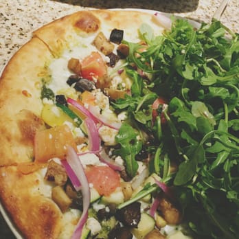 bellagreen - local veggies pizza (arugula moved to the side to show what's underneath!) - New American Near Me - Houston, Texas bellagreen - local veggies pizza (arugula moved to the side to show what's underneath!) - New American Near Me - Houston, Texas