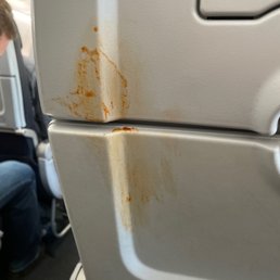 Disgusting food or whatever this is. Asked a flight attendant for a Clorox wipe and she was very rude. Disgusting food or whatever this is. Asked a flight attendant for a Clorox wipe and she was very rude.