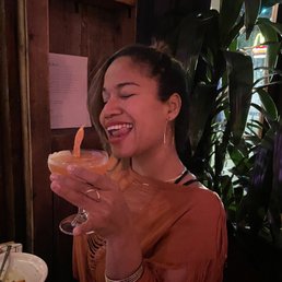 My wonderful dinner buddy enjoying the famous "Hummingbird"