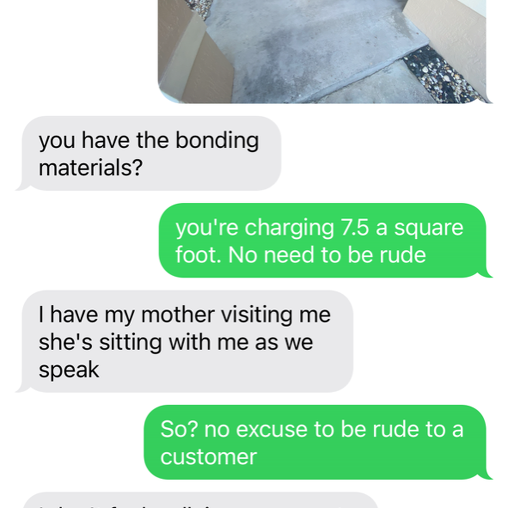 D1A Flooring - a text message from a customer - Flooring Near Me - Doral, Florida D1A Flooring - a text message from a customer - Flooring Near Me - Doral, Florida